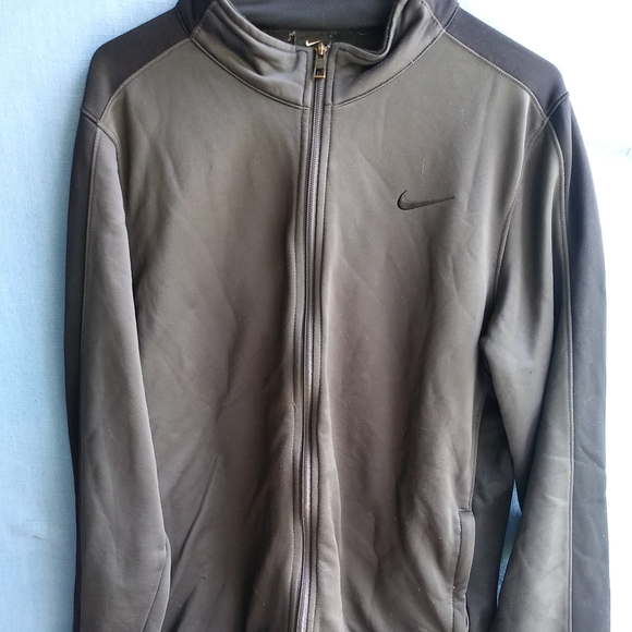 Nike Dri-Fit Men's Size Large Gray/Black Full Zip Up Light Jacket E1 - Picture 1 of 4